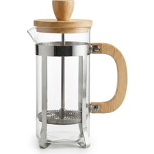 Zemira Deconox 350 ml French Press Kahve Bitki Çayı Demliği - Paslanmaz Çelik Iç Yapı, Akasya Veya Bamb