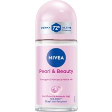 Zemira Nivea Kadın Roll On Deodorant Pearl&beauty 50 Ml,72 Saat Terlemeye Karşı Anti Perspirant Koruma,çiç