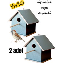 ncy Ahşap Kayın Kuş Yuvası Kuş Evi Dış Mekan ( Yağmura , Kara ) Dayanıklı 2 Adet