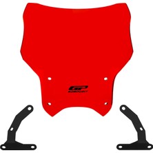 Gp Kompozit Honda CB125R 2012-2024 Uyumlu Kısa Ön Cam Kırmızı 33 cm