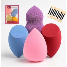 Zemira Makyaj Süngeri Seti, Göz Farı Uygulama Çubuğu 10’lu, Latex,free Beauty Blender Süngerleri, Çift Tar