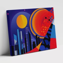 Painted Anarchy Ay Temalı Dünya Yaratıcılık Geometrik Desenler Kanvas Duvar Tablosu