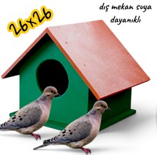 ncy Ahşap Kumru Ve Güvercin cennet sultan papağanı Yuvası Dış Mekan Suya Dayanıklı 26x26 Cm