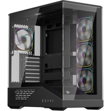 1ST Player Gm7 Btf Siyah 750W 80+ Bronze Argb 4X12CM Fan Temperli Cam USB 3.0 Type-C Atx Kasa