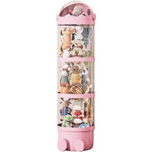 Zemira Peluş Oyuncak Saklama Tüpü, Pembe, 130CM x 28CM, Astronot Tasarım, Tekerleksiz