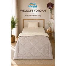 Uysal Yorgan Welsoft %100 Pamuklu Tek Kişilik Yorgan BEJ