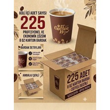 Bicup 225 Adet 8 Oz Karton Bardak 240 ml Kapasiteli Sızdırmaz Kahve Çay Meşrubat Bardağı Sıcağa Dayanıklı Karton Bardak