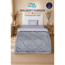 Uysal Yorgan Welsoft %100 Pamuklu Tek Kişilik Yorgan GRİ