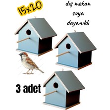 ncy Ahşap Kayın Kuş Yuvası Kuş Evi Dış Mekan ( Yağmura , Kara  ) Dayanıklı 3 Adet