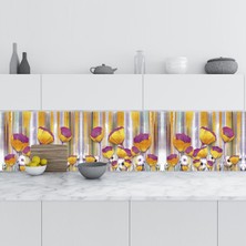 Zemira Mutfak Tezgah Arası Folyo Fayans Kaplama Folyosu 3D Flower 60X300 cm