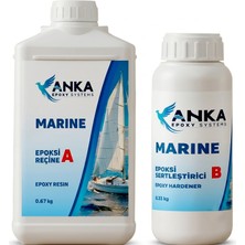 Anka Marine Ultra Şeffaf Epoksi Reçine 1 kg A+B Set (2:1 Karışım)