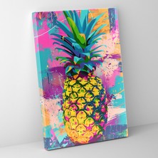 Painted Anarchy Ananas Desenli Çağdaş Pop Art Temalı Ananas Portresi Kanvas Tablo
