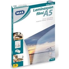 Mas 7705 Laminasyon Filmi Parlak A5 125 Micron 100LÜ Paket