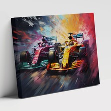 Painted Anarchy Canlı Formula 1 Dinamik Canlı Renkler Kanvas Duvar Tablosu