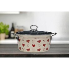 Kırmızı Emaye Kızartma Tenceresi 22 cm