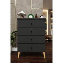 Asra Trend Lüks 4 Çekmeceli Şifonyer Komodin %100 MDF Çok Amaçlı Düzenleyici ŞF01