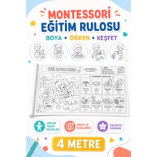 Haydi Dekor 🧠 Montessori Eğitimi Rulosu 4 Metre – Çocuklar Için Boyama ve Etkinlik Rulosu – Günlük Yaşam Becerileri, Dikkat, Sıralama ve Doğru Seçim Çalışmaları
