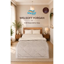 Uysal Yorgan Welsoft %100 Pamuklu Çift Kişilik Yorgan BEJ