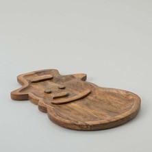Chakra Snowman Yılbaşı Sunum Tabağı 45x30 Cm Natural