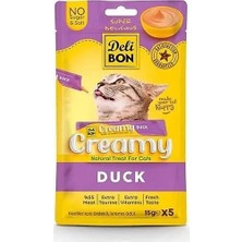 Delibon Creamy Ördekli 5X15 gr Krema Kedi Ödül Maması
