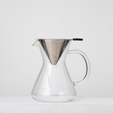 Chakra Larut Filtreli Cam Kahve Demliği 500 ml Transparan