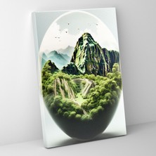 Painted Anarchy Mayalar Antik Kalesi ile Doğa Manzarası Machu Picchu Kanvas Duvar Tablosu
