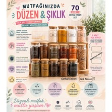 Seçkin Trend Mutfak, Gıda, Çay, Kahve, Baharat, Bakliyat Etiketi Seti, Şeffaf, Suya ve Neme Dayanıklı Sticker No-M1