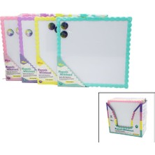 Ecoport Manyetik Beyaz Yazı Tahtası - Çift Taraflı - 29X29 cm - Renkli Çerçeve
