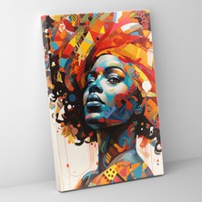 Painted Anarchy Afro Çeşitliliği Soyut Birlik Motifi ile Stilize Edilmiş Görsel Duvar Tablosu