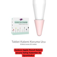 Fuchsia Stylus Kalem Koruma Uçu 12’li Renkli Set  Hassas, Dayanıklı Tablet Kalem Koruma Ucu