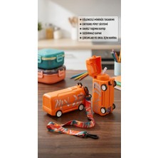 Alpa Store 520 ml Askılı Pipetli Araba Minibüs Model Tritan Matara Suluk Erkek Çocuk Okul Su Kabı