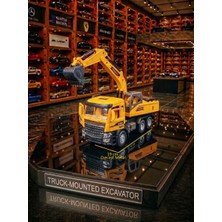 Oyuncak Sahili Excavatör Metal Ön Kafa Bölümlü Dozer Kepçe Kırılmaz Koleksiyon Model 19CM Iş Makinası Kapıları Açılır Işık Ses Efektli Piller Dahil
