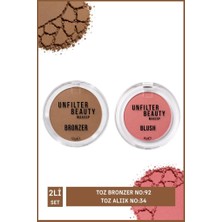 Unfilter Beauty Makeup Toz Bronzer No:92+Toz Allık No:34