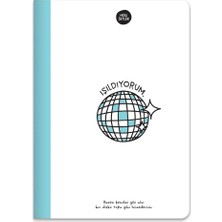 Hisli Şeyler A5 80 Yaprak Renkli Sayfa Çizgili Defter, Mavi