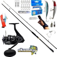 Okuma Wave Power 3000 244CM 6-32GR Karbon Zen Pro Maket Balık Spin Olta Takımı Seti