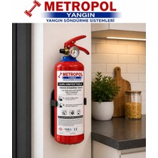 Metropol Yangın 1 kg Apartman ve Evlere Uygun Kuru Kimyevi Tozlu Abc Ysc Yangın Söndürme Sistemleri, Yangın Cihazları, Yangın Tüpü
