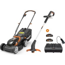 Worx WG927E 40VOLT 2.0AH. Li-Ion 34CM Profesyonel Şarjlı Çim Biçme + WG157E.9 20VOLT 25CM Misinalı Ç
