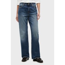 Tommy Hilfiger Pamuklu Loose Fit Düz Paça Jeans Kadın Kot Pantolon WW0WW50963 1A9