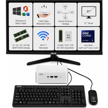 Asus NUC 15 Pro Plus, Core Ultra 5-225H, 16GB RAM, 512GB SSD, 27" Win11+Office