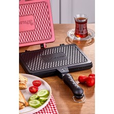 Polochef Döküm Granit Tost Tavası 17 cm Siyah Yapışmaz Kaplama ile Tekli Kullanım İçin