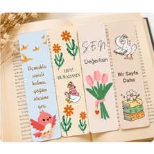 Seçkin Trend 4'lü Motivasyon Sözlü Kitap Ayracı Seti-1, 4X14CM, Su ve Neme Karşı Laminasyonlu.