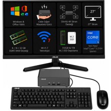 Asus NUC 15 Pro, Core 5-210H, 8GB RAM, 512GB SSD, 27" Win11+Office