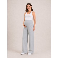 BirBal Butik Hamile Giyim Bel Ayarlanabilir Basenden Bol Paça Iki Iplik Lycra Penye Pantolon