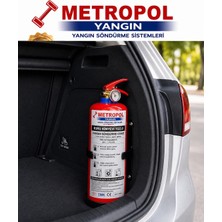 Metropol Yangın 1 kg Araçlara ve Dükkanlara Uygun Kuru Kimyevi Tozlu Abc Ysc Yangın Söndürme Sistemleri , Yangın Söndürme Tüpü