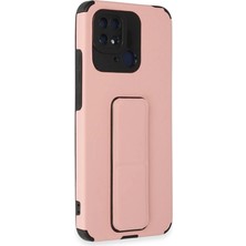 Mabelme Store Xiaomi Redmi 10C Kılıf Mega Standlı Silikon - Pudra