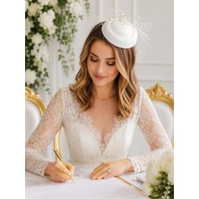 Bba New Trend Vualet Şapka Fascinator Nişan Söz Nikah Kına Düğün Mezuniyet Davet Saç Aksesuarı