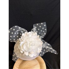 Bba New Trend Nikah Şapkası Beyaz Fascinator Vualet Gelin Şapkası Nikah Şapkası Kokteyl Parti Düğün Nişan Söz Kına Kadın Aksesuarı