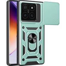Mabelme Store Xiaomi Mi 14T Pro Kılıf Pars Lens Yüzüklü Silikon - Yeşil