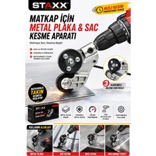 Staxx Power Matkap Için Metal Plaka & Sac Kesme Aparatı Sac Makası Tüm Elektrikli ve Şarjlı Matkaplara Uyumlu