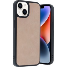 Mabelme Store Apple Iphone 14 Kılıf Aras Deri Kapak - Pudra